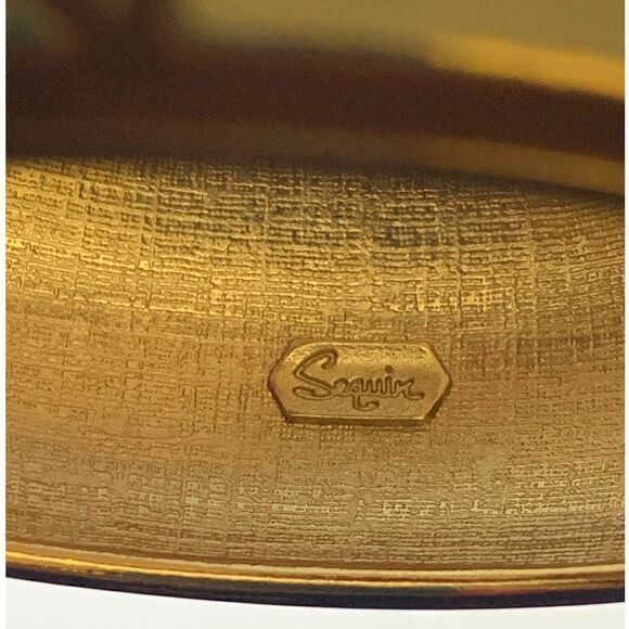 Vintage Sequin Coffee themes Geometric Bold Oval Bracelet, Stamped - Picture 4 of 4